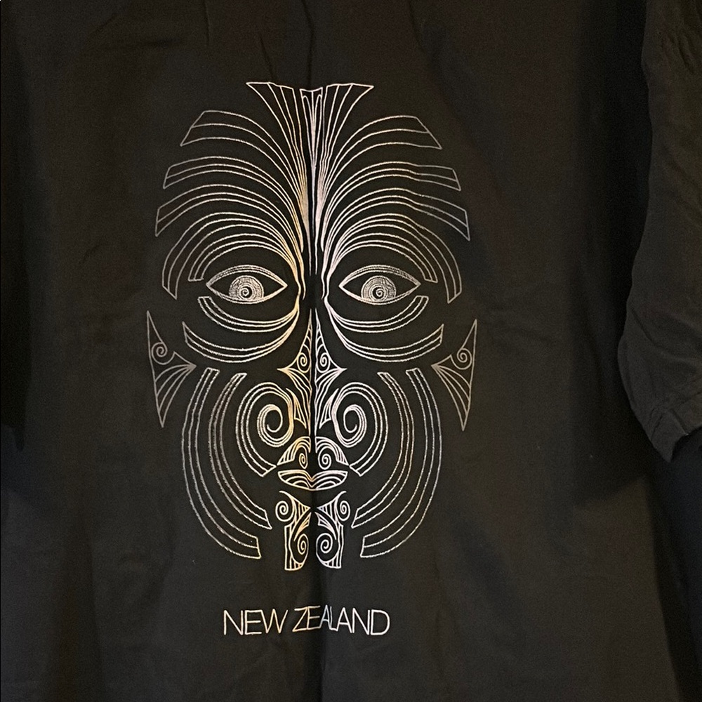 Black Graphic T-Shirt with New Zealand logo